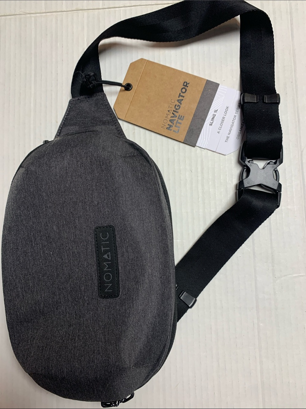 Nomatic Navigator Lite Sling 1L Bag Gray NWT Travel Unisex Adjustable